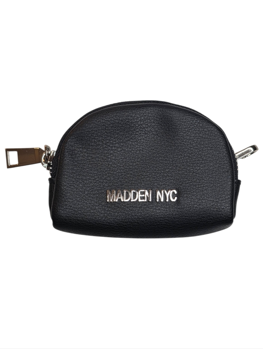 Steve Madden Nyc Mini Bag Faux Black Leather Handbag Charm Coin Purse Wallet